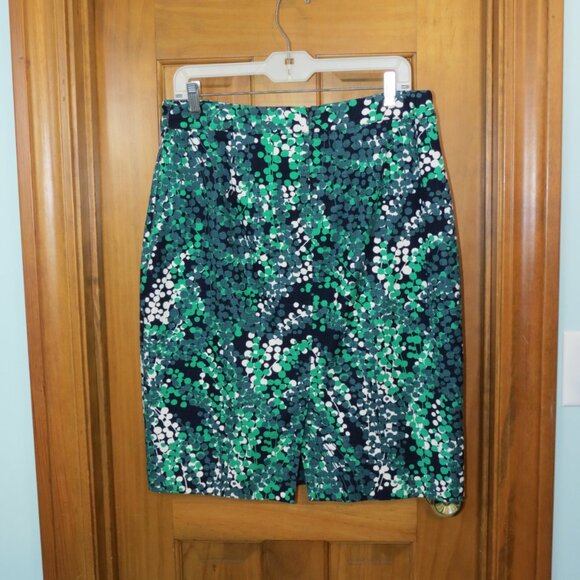 Boden A-Line Skirt Green Black White Lined - Picture 7 of 7